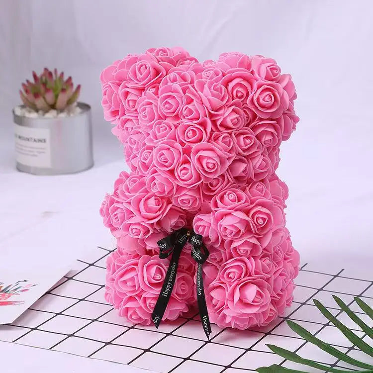 Rose Flower Bear with Box