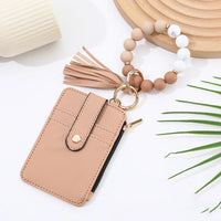 Beaded Keychain Wallet With Tassel, Silicone Keychain For Women