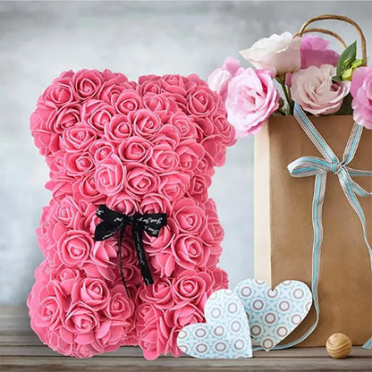Rose Flower Bear with Box