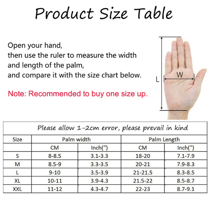 Sizing chart